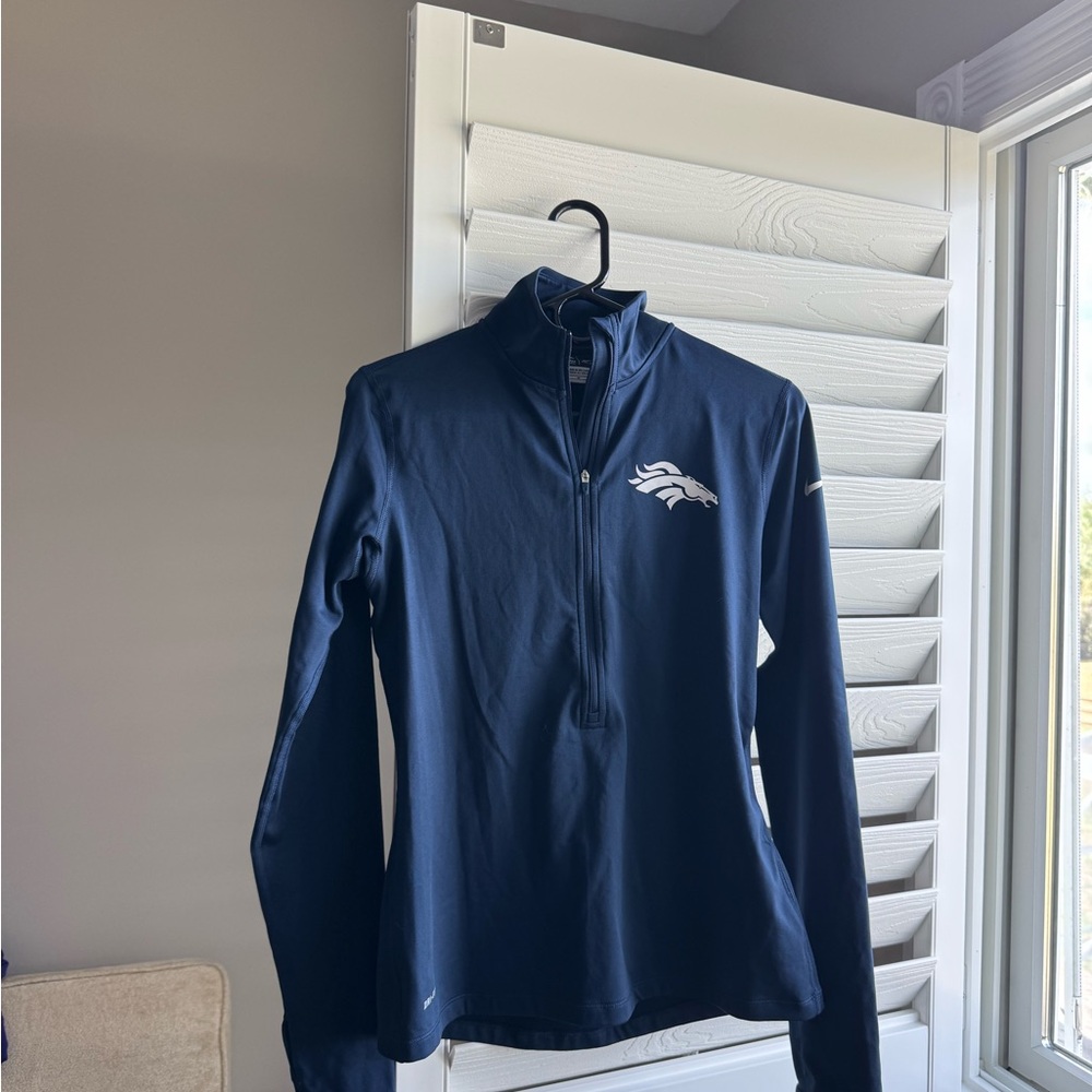 Denver Broncos Navy Women's Quarter-Zip Pullover